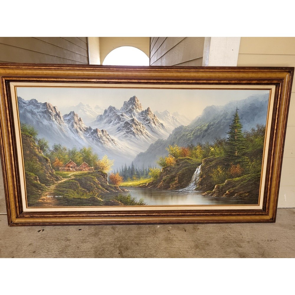 large signed original framed vintage oil painting by KEIKO HENZAN